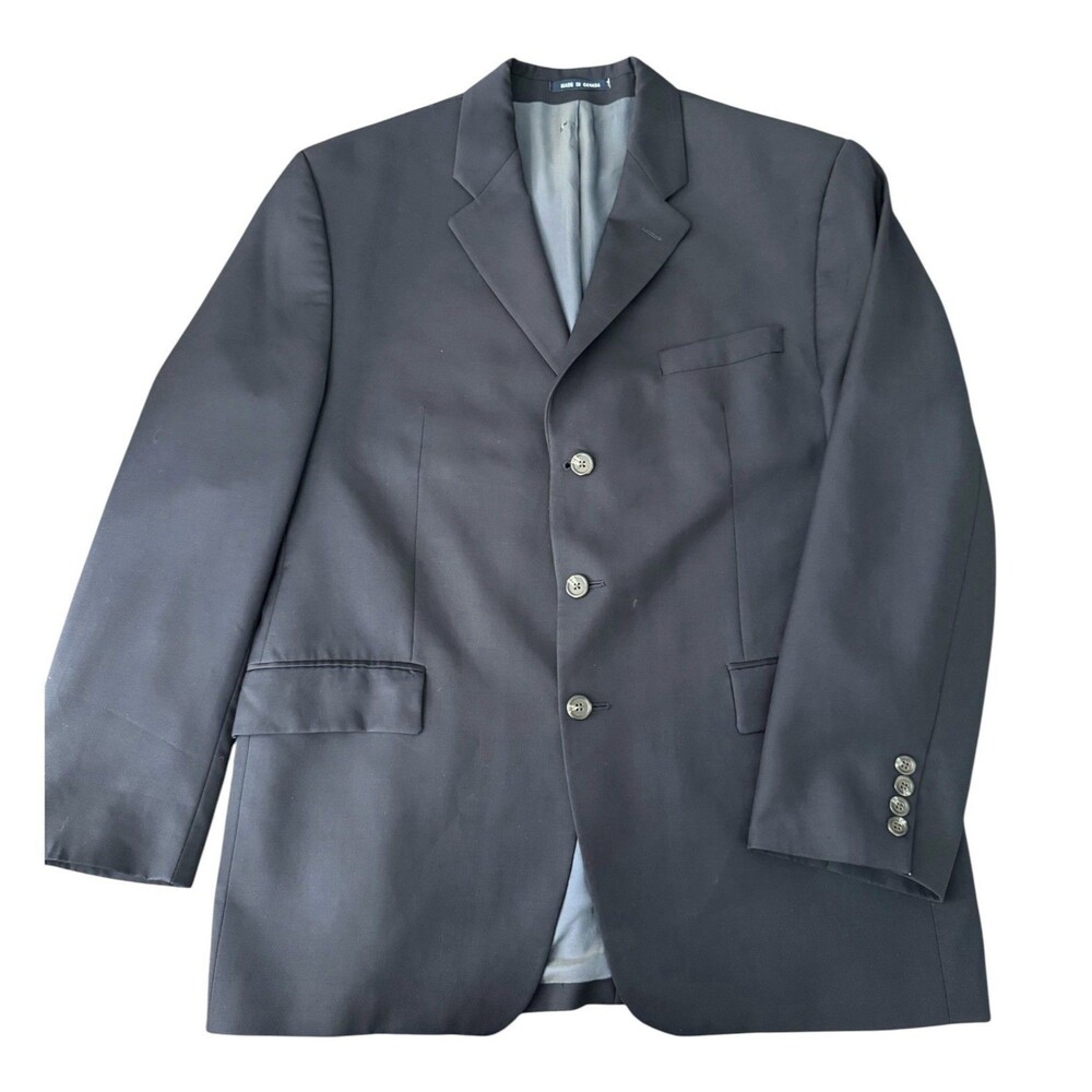 Vintage Ralph‎ Lauren Wool Blazer Mens Large 44R Black 3 Button Sport Suit Coat
